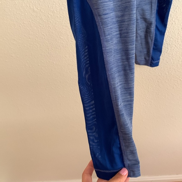 Nike Pro heathered blue and mesh panel leggings size fs - Picture 2 of 6